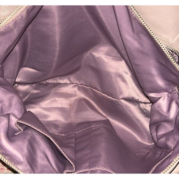 Coach 3 Zip Vermillion Gray Leather Purple Lining Katheryn Satchel Bag F31324 - Picture 10 of 11